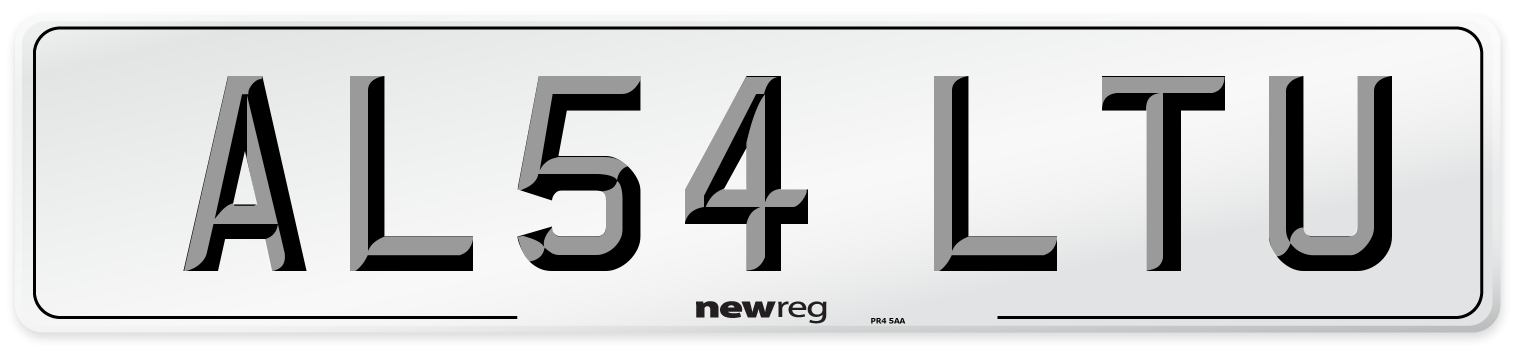 AL54 LTU Number Plate from New Reg